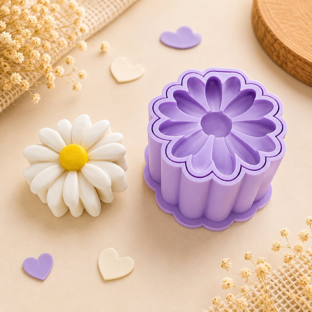 Ejetor Modelador para Brigadeiros Flor Margarida Massas Confeitaria 3D Biscuit