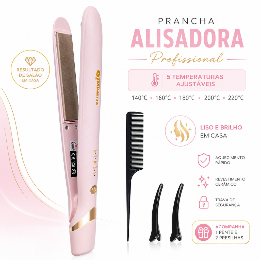 Prancha Alisadora MAIMEITE 2 em 1 para Cabelo, Chapinha e Modelador de Cachos, Aquecimento Rápido 10s