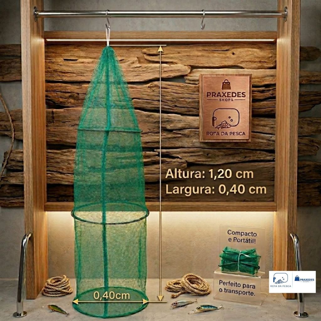 Viveiro sambura para pesca gigante de nylon com  3 aro  pesca/isca/barco