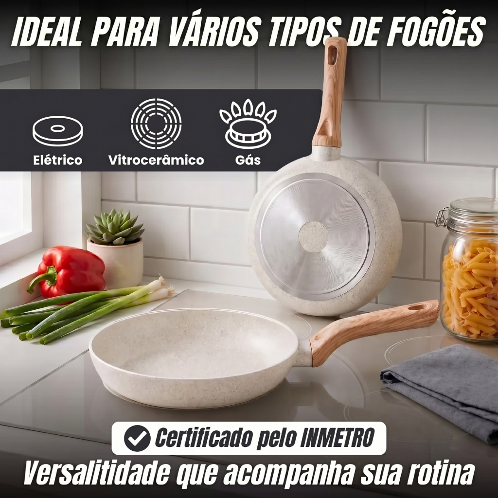 Jogo de Panelas 6 Peças Antiaderentes com Tampa de Vidro Temperada com 4 Utensílios de Cozinha · foto 2