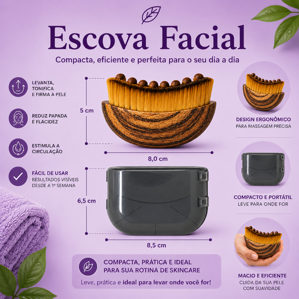 Escova Facial De Contorno Grande Portátil De Massagem E Corporal Para Drenagem Linfática , De Beleza Multiuso
