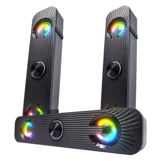 Caixinha De Som Soundbar Tv Smart Alto Falante Filmes Musicas RGB Conexão P2 USB Pc Note computador