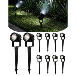 Kit Luminária Espeto Jardim Luz Led 5w Prova D'água IP65 Externo Iluminação Focal Branco Frio 6500K Iluminação de Planta