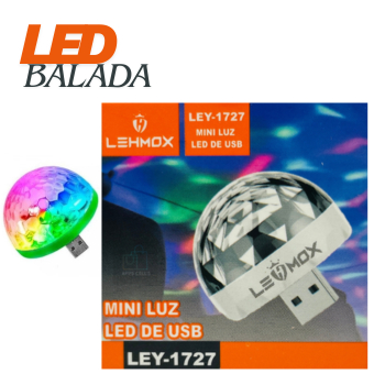 Mini Globo RGB Led Colorido Lampada USB Bola Maluca Celular Festa Dj Sound Som Musica Muda Cor
