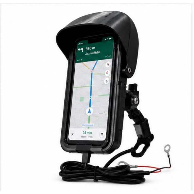 Suporte Impermeável Universal Para Moto Com Entrada Usb e Proteção Contra Sol e Chuva Envio Rapido.