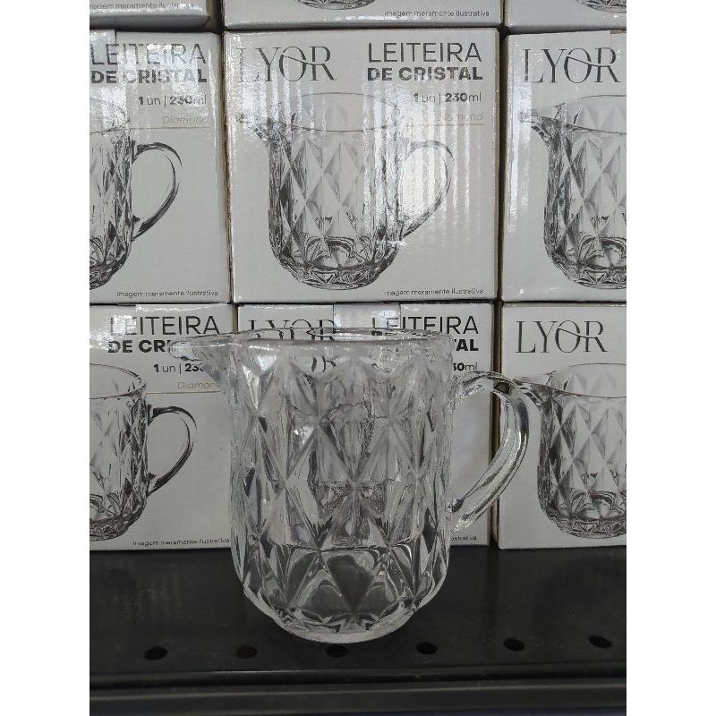 Jarra molheira diamante cristal 230ml lyor imperdível