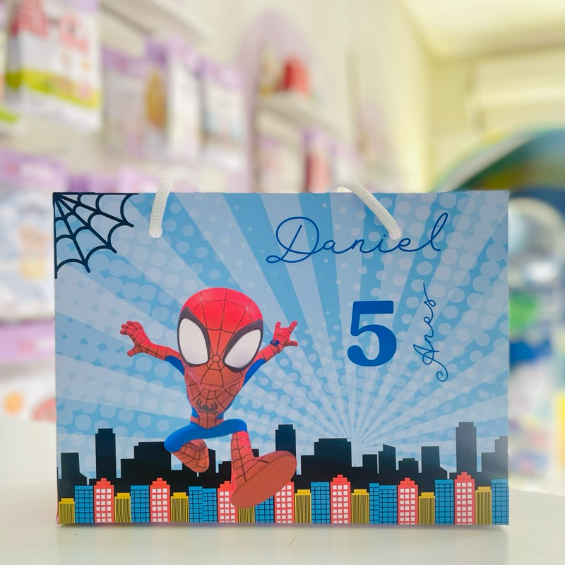 Sacolinha Personalizada Homem aranha Baby / cute c/ nome e idade | Pegue e Monte | Lembrancinha Festa Infantil