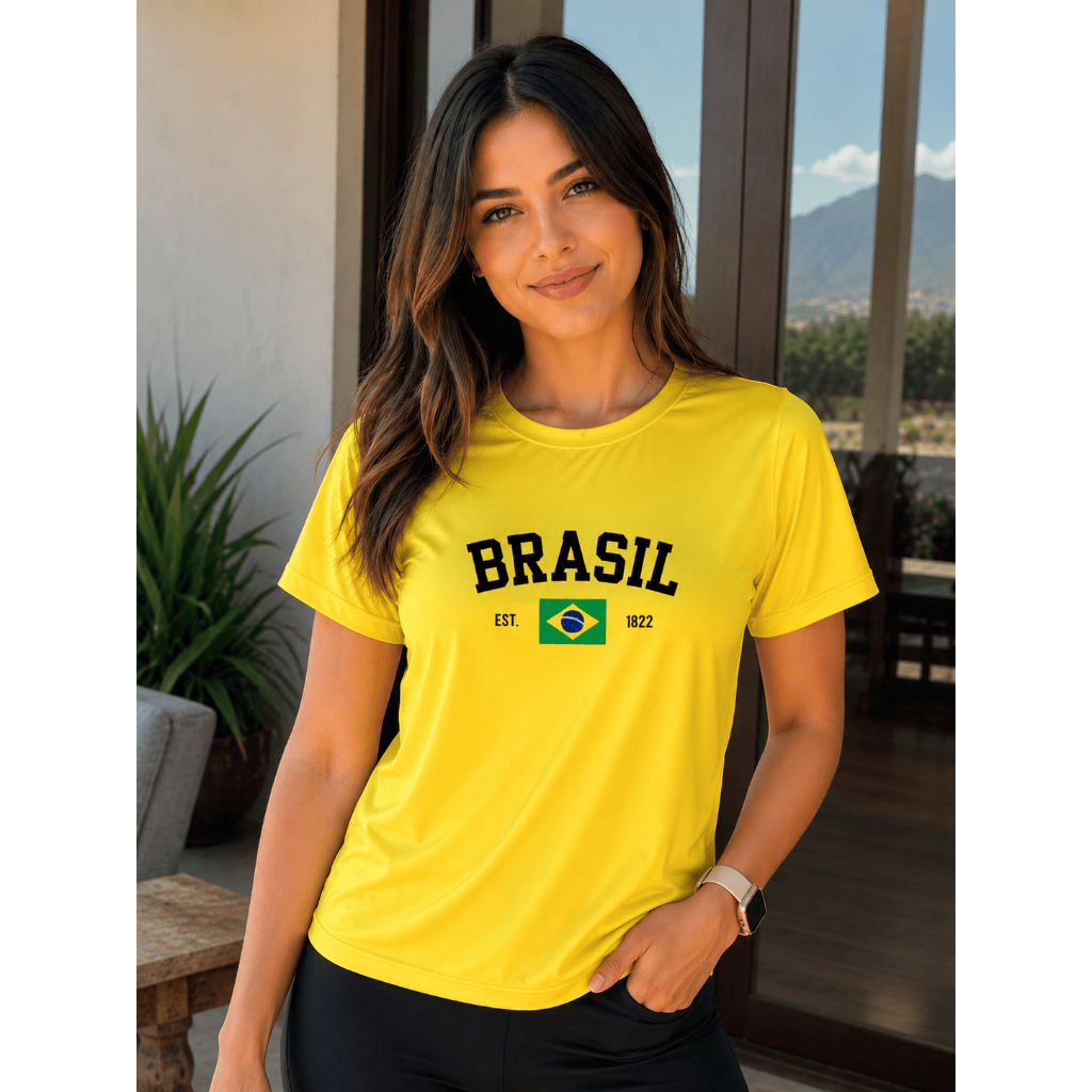 Camiseta Brasil Dryfit Colmeia Unissex Esportiva Academia Seleção Brasileira Copa