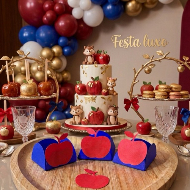 🍎 50 Forminhas Maçã Vermelha para Doces | Tema Branca de Neve | Festa Infantil Princesa | Porta Brigadeiro