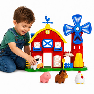 Celeiro de Brinquedo Infantil Com Acessorios Fazendinha Infantil Com Animais da Fazenda Faz De Conta
