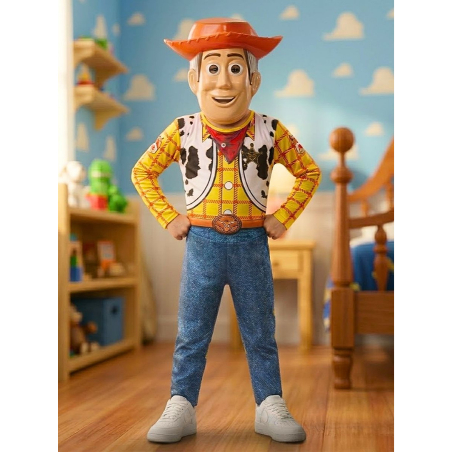 Fantasia Do Woody Toy Story Cowboy Xerife Longa Com mascara plástico