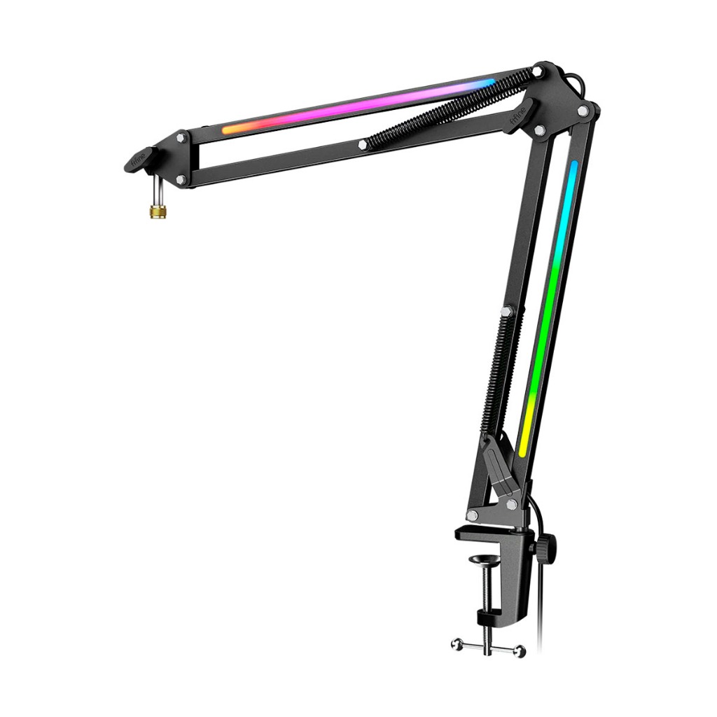 Suporte Para Microfone Profissional Fifine Bm38 Boom Arm Braço Articulado Rgb Preto Compatível Com A6v A8 Am6 Am8 K688