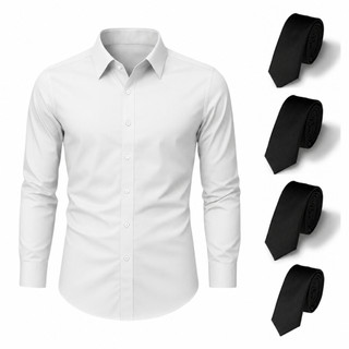 Kit Camisa Social Masculina Slim + Gravata Tradicional Oxford Ofc