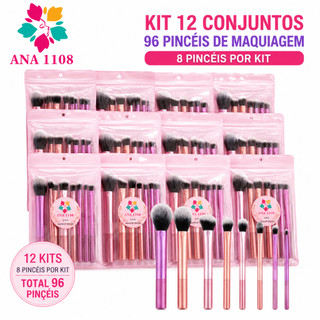 ANA1108 12KIT De Pincéis De Maquiagem Profissional De 8 Unidades De Contém Pincel De Pó
