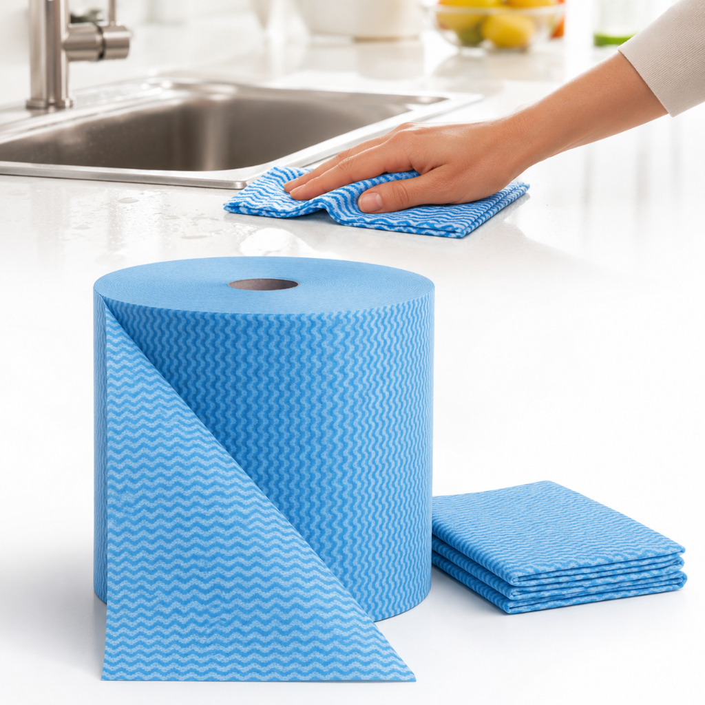 Pano Multiuso Tipo Perfex Limpeza Bancada Cozinha Pia Rolo Azul 600 Unidades 20x40cm Rolo 240m