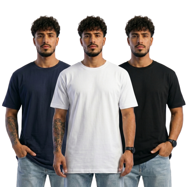 Kit 3 Camisetas Oversized Masculinas Moda Street Confortavel Versatilidade Dia a Dia Trabalho