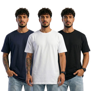 Kit 3 Camisetas Oversized Masculinas Moda Street Confortavel Versatilidade Dia a Dia Trabalho