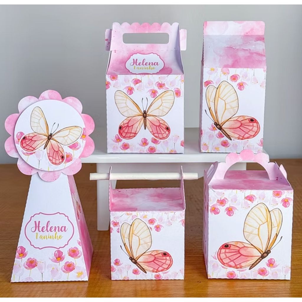 Personalizados Jardim das borboletas caixinhas DESMONTADAS, lembrancinhas, kit festa, aniversário
