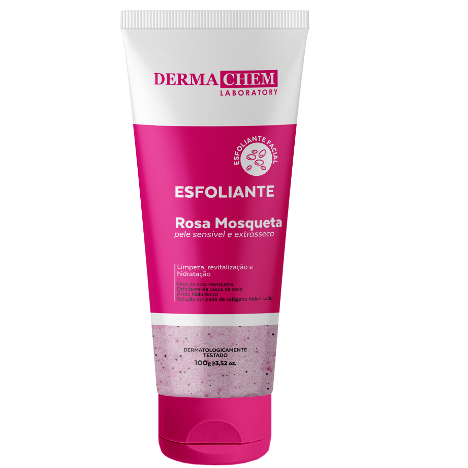 Esfoliante Facial Rosa Mosqueta Derma Chem 100g - Para Pele Seca e Sensível