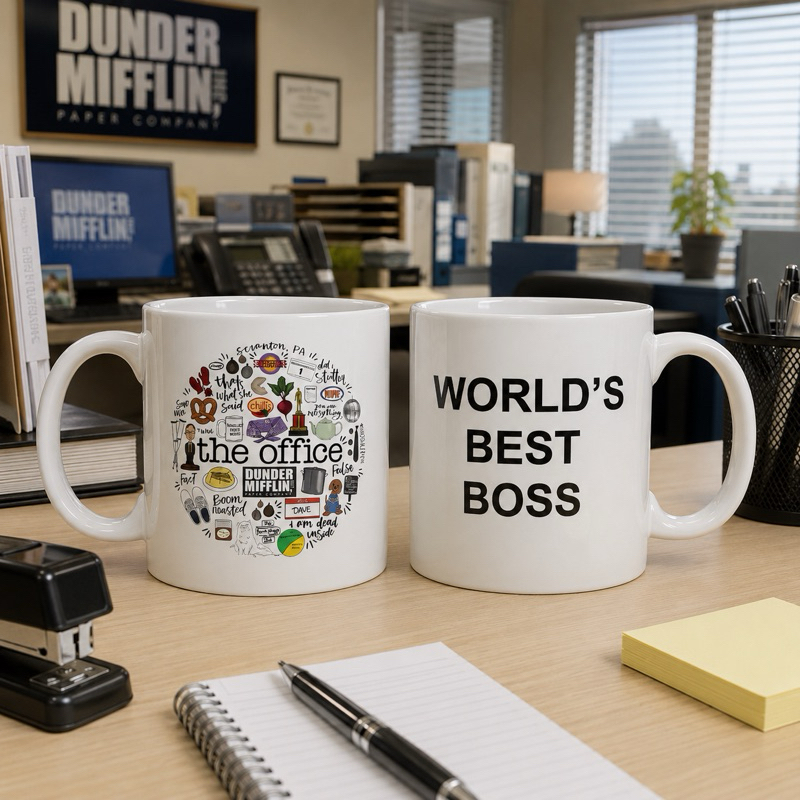 Caneca The Office – World’s Best Boss | Porcelana Premium 325ml