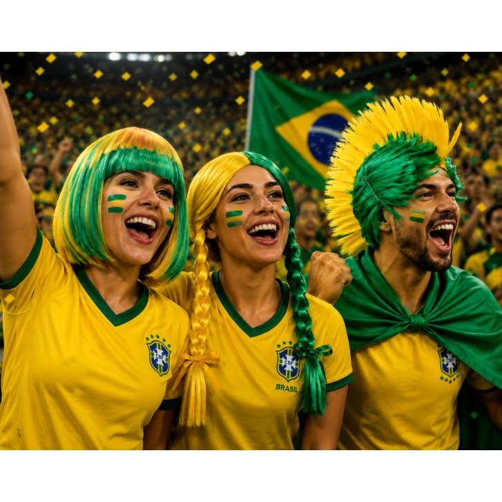 Perucas Brasil Verde e Amarela – Copa