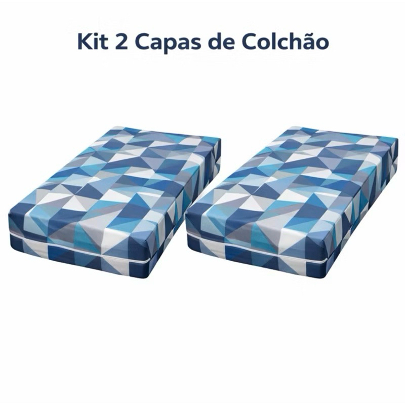 kit 2  capa  protetora de colchão solteira com zíper 100% poliéster oferta*