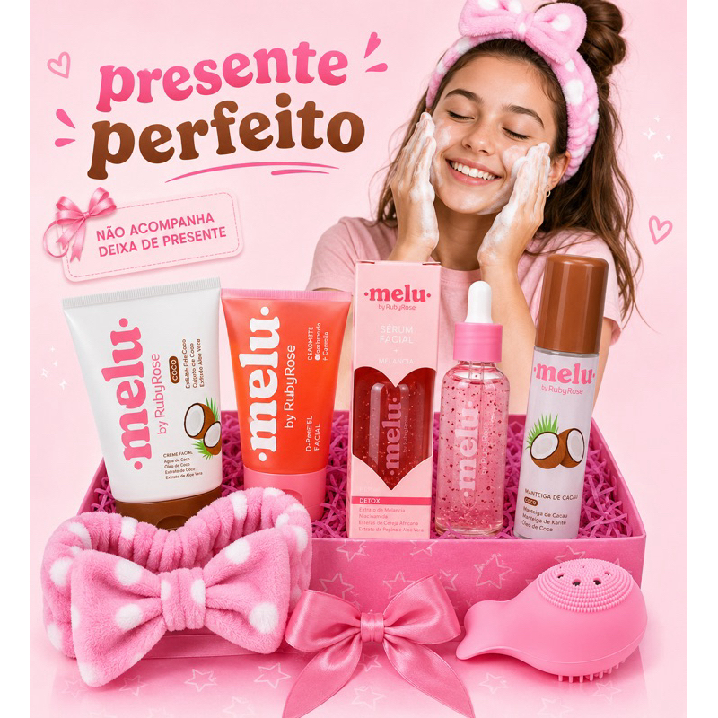 Kit Skincare Infantil Menina 6 Itens Presente Perfeito Faixa Sérum Sabonete Facial