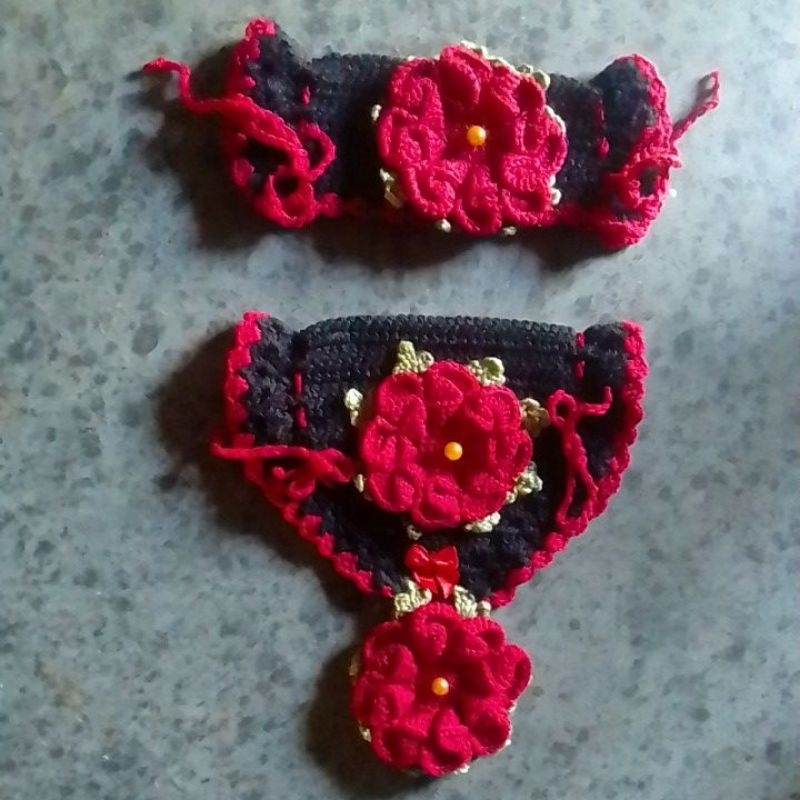 Puxador de Geladeira em Crochê Artesanal com Flores – Jogo com 2 Peças | Pronta Entrega envios do piaui