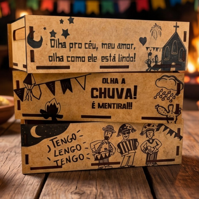 KIT 15 UND CESTA BANDEJA FESTA  ARRAIAL MDF 10x15 PORTA LEMBRANCINHA QUERMESSE DECORACAO RUSTICO