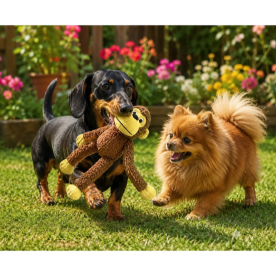 Brinquedo Pelucia Pet  Cachorro cão Macaco Interativo 45cm Apito Resistente Macio Divertido