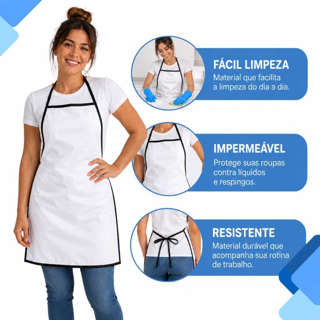 Avental de Cozinha Impermeável Napa PVC Resistente Cozinha Açougue Peixaria Lavar Roupa — imagem 2 de 2