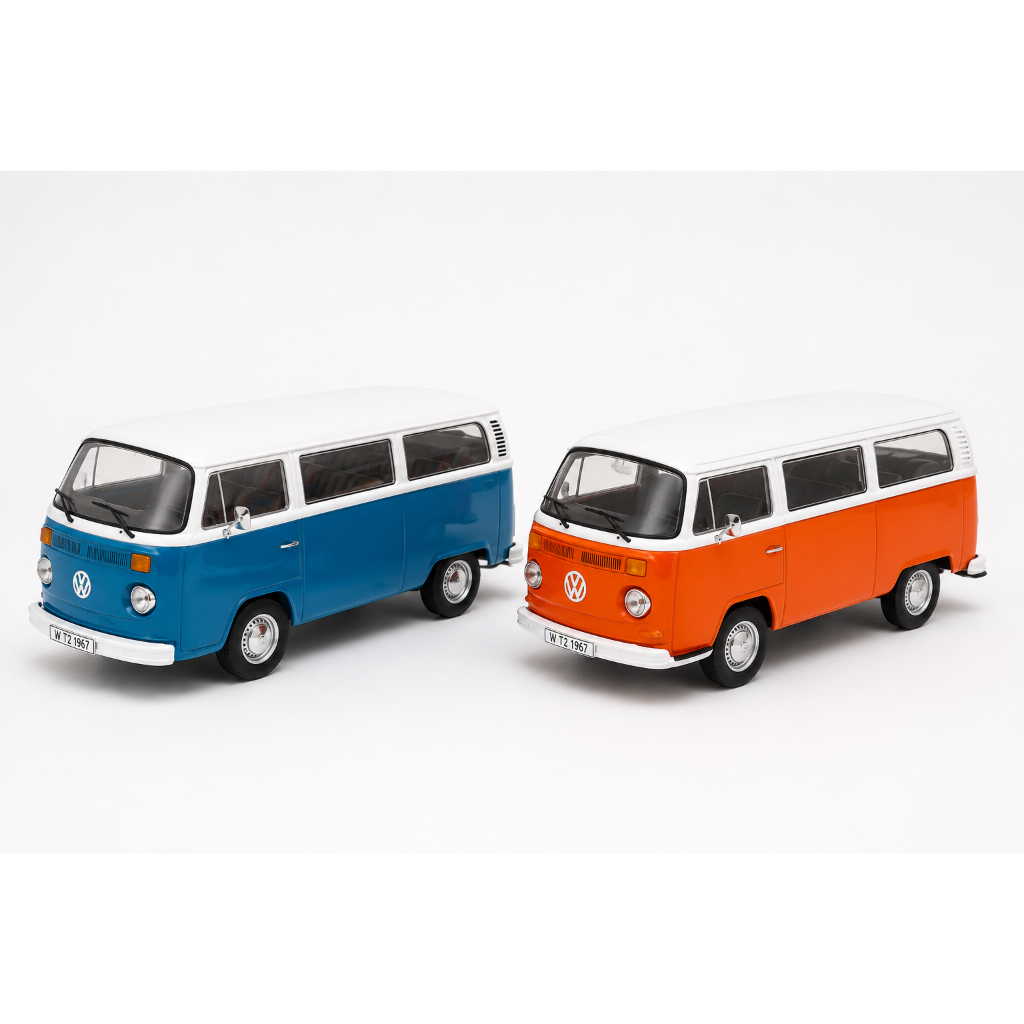 Miniatura Volkswagen Kombi T2 Bus 1972 1:32 Welly Metal Colecionável