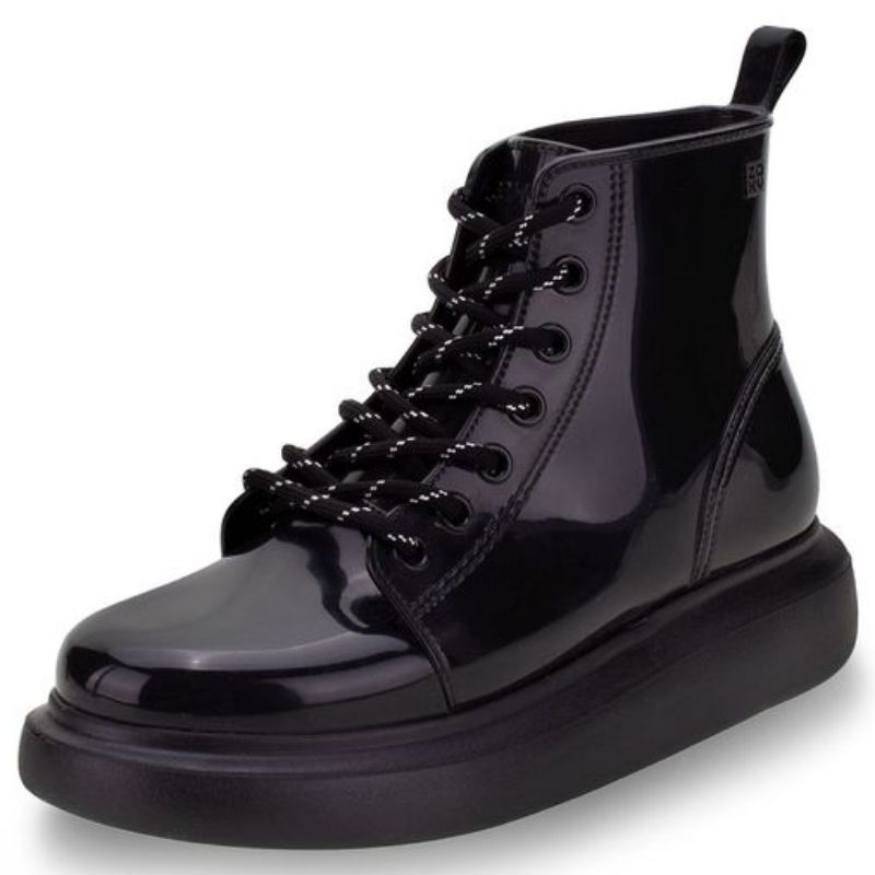 Coturno Zaxy Trip Plataforma Preto Verniz