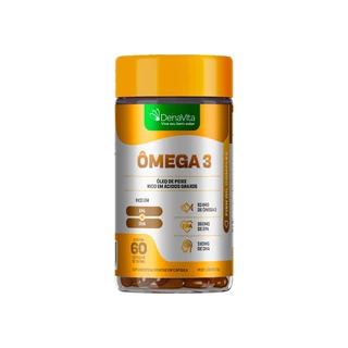 Ômega 3 Ultra Concentrado 824mg EPA 360mg DHA 240mg, Saúde Cerebral E Cardiovascular - Denavita