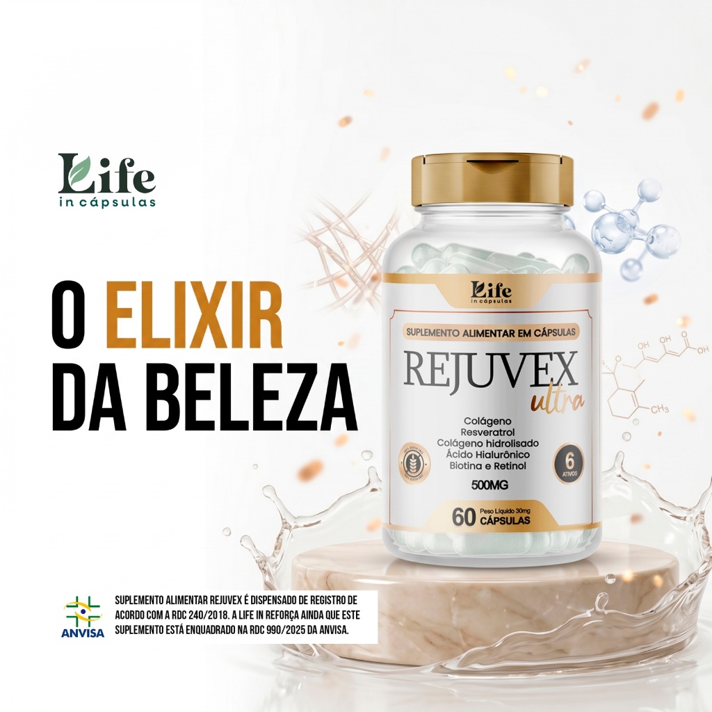 Kit Rejuvex Suplemento para pele 60 Cápsulas Cada Pote  500mg