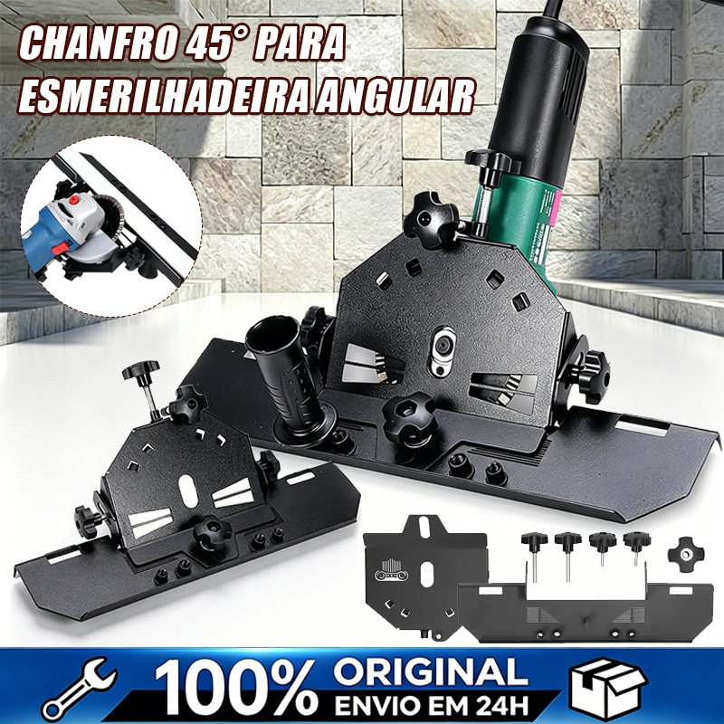 guia de corte multiuso 45° universal suporte esmerilhadeira para meia esquadria granito e porcelanato