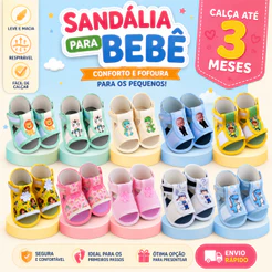 Sandália Bebê RN - 0 a 3 Meses