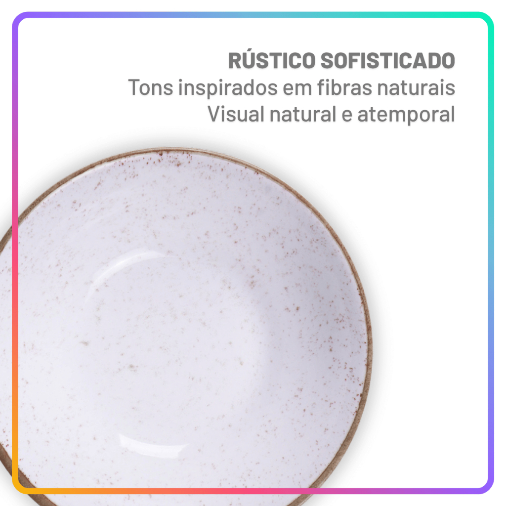Bowl Tigela Cumbuca Kit Tramontina Rústico Marrom Porcelana 18cm 665ml Empilháveis Sopa Açaí Salada Mesa Posta · foto 2