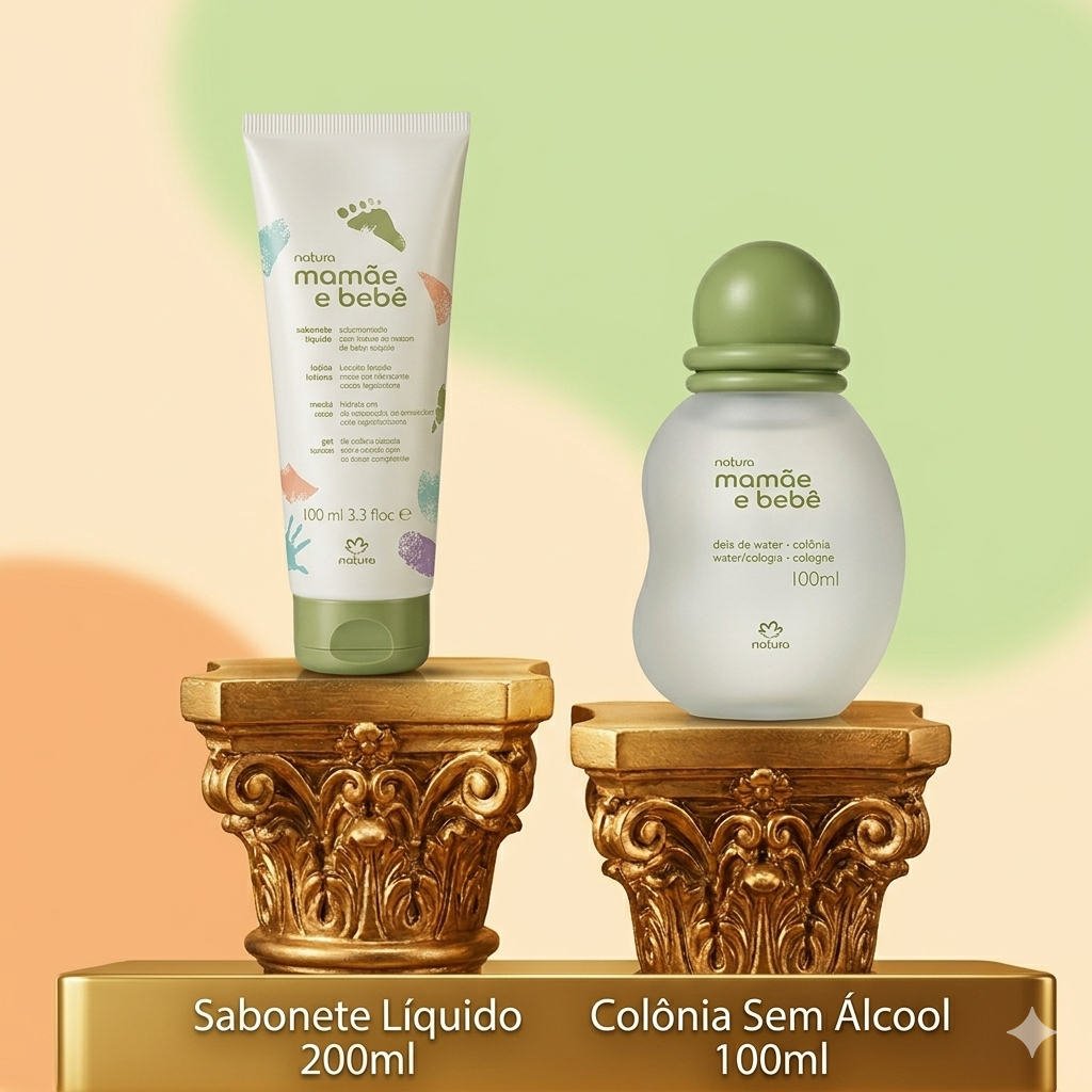 Natura Mamãe e Bebê Água de Colônia 100ml + Sabonete Liquido 100ml MMBB