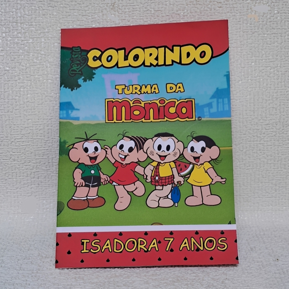 Kit Livrinho de Colorir Personalizado Tema Turma Monica Menina | Lembrancinha Aniversário Mimo festa infantil