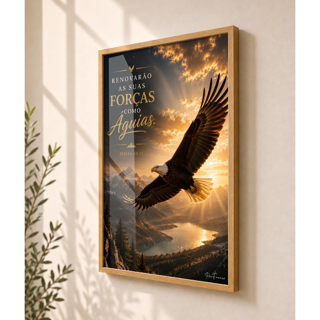 Quadro Decorativo 40x60 Cristão Isaías 40:31 Renovarão Suas Forças Como Águias