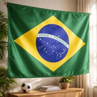 Bandeira Grande do Brasil 125x175cm Copa do Mundo tecido leve Resistente Barbante ou Haste