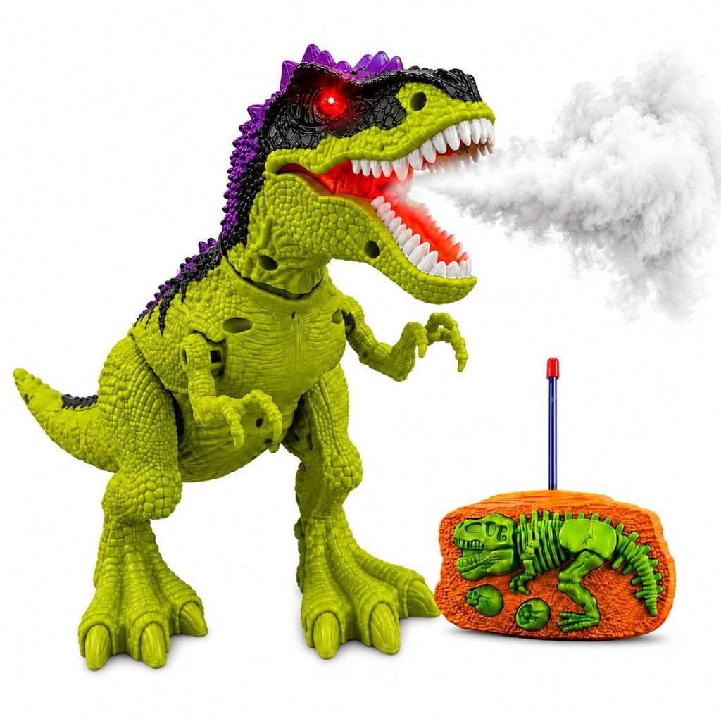 Brinquedo Dinossauro Controle Remoto Anda Solta Fumaça Tiranossauro Rex