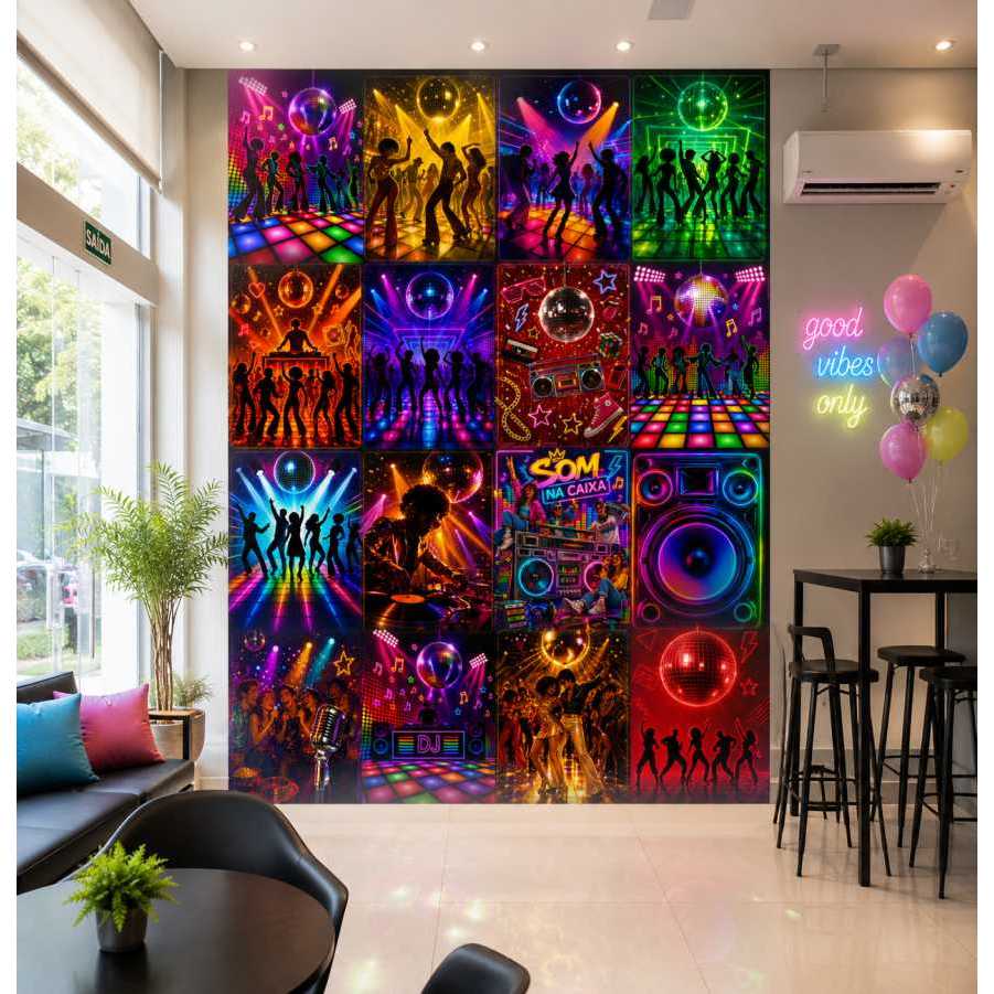 Lambe Lambe Adesivos Decoração Dance Flashback Anos 70 80 90 L503