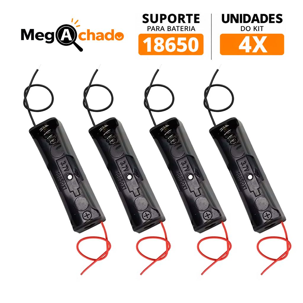 Kit 4 Case Suporte para Bateria lítio 18650