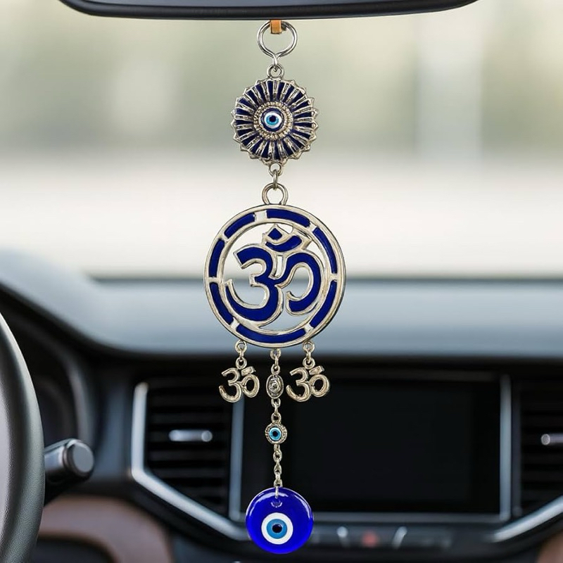 Amuleto Olho Grego para Pendurar no Retrovisor do Carro - Proteção e Prosperidade | Amuleto da Sorte e Prosperidade
