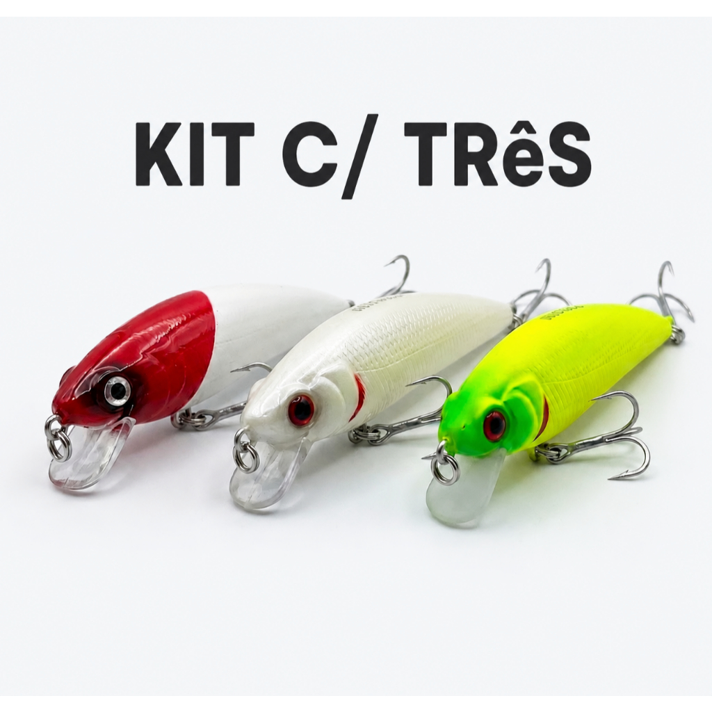 KIT 3 (TRÊS) ISCAS TAMBAQUI (MOD. INNA) LAMAZON TAMANHO 7 CM NAZARÉ PAULISTA, PIRACAIA , BRAGANÇA, MATO GROSSO, GÓIAS