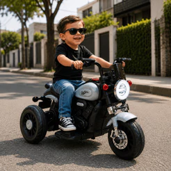 Mini Moto Eletrica Infantil Zippy Toys Harley Tracker 6V Cinza