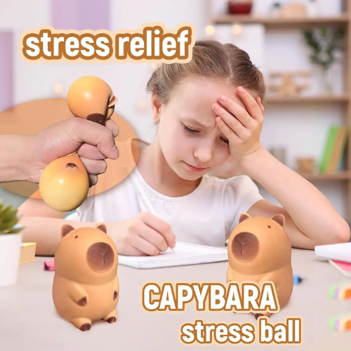 Detalhes do Brinquedo Squishy Capivara Antiestresse com Textura Macia e Elástica Indicado para Criança Autismo