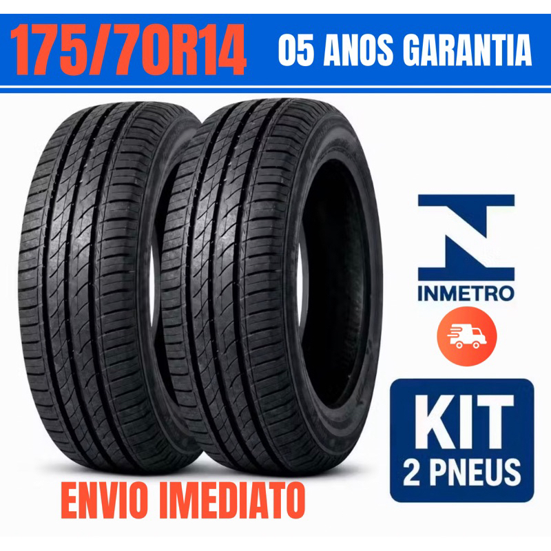 02 Pneu Novo Aro 14 - 175/70R14 82H Magnos Tyre Nacional Linha Premium original Pneu Ecológico 05 Anos garantia